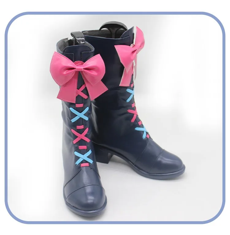 Chaussures de Cosplay Asahina Mafuyu en Cuir PU, Bottes de Carnaval d'Halloween, Accessoires de Cosplay PJSK sur Mesure