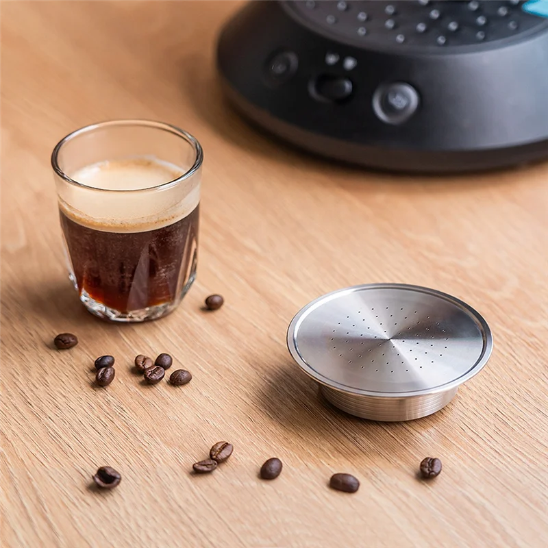

-FDDT Reusable Coffee Capsule+Stainless Spoon For Senseo HD7801 Coffee Capsule Machine Refillable Pods Espresso Maker