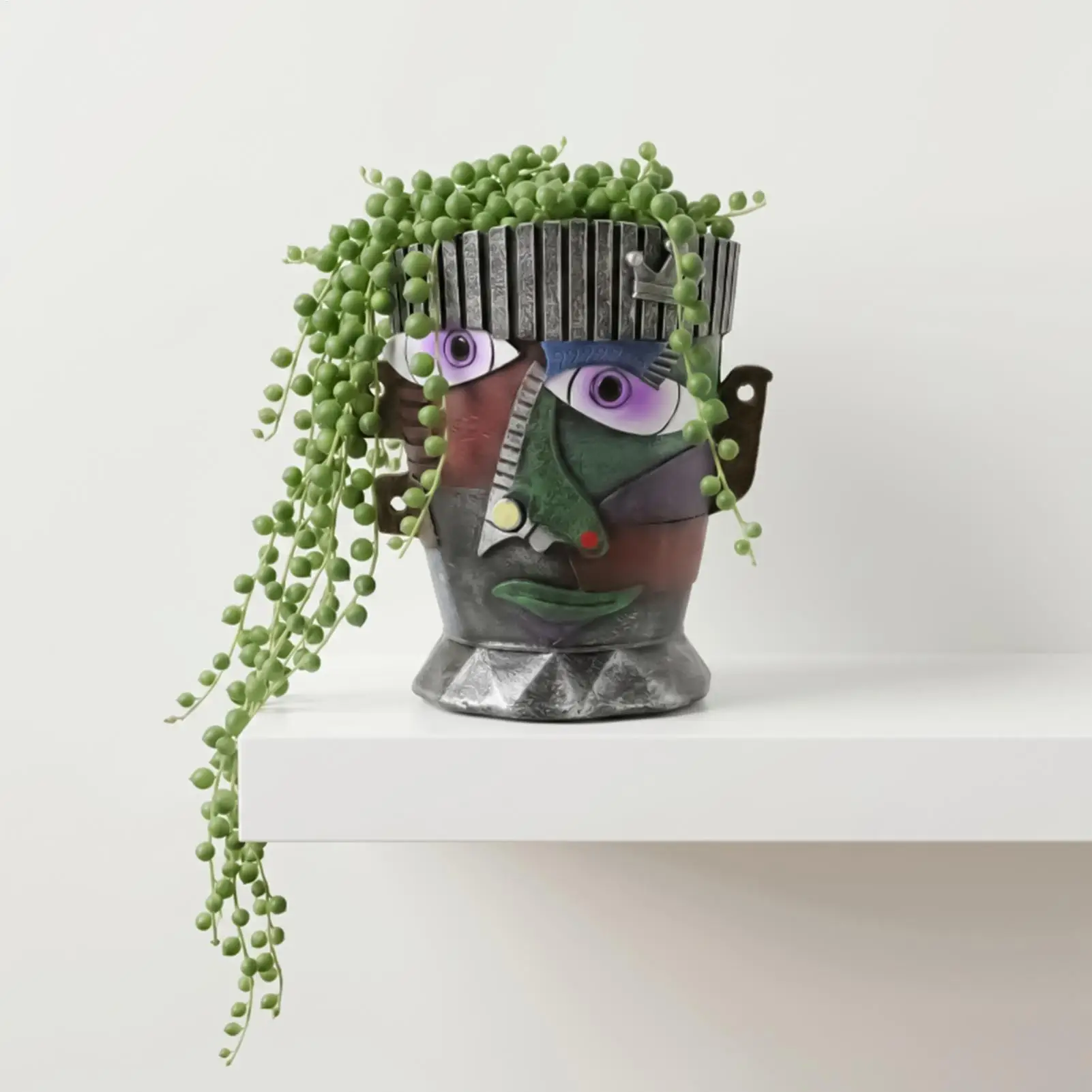 Abstract Face Flower Pot Hand-painted Colored Flower Pot Face Planter Humorous Succulents Pot Uniquely Artistic Plant Pots