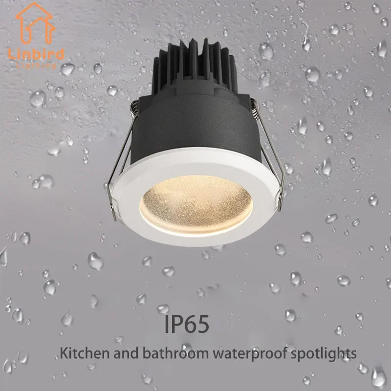 Waterproof Spotlight Led Embedded Kitchen Bathroom Shower Room Ip65 Anti-Fog Anti-Glare Ceiling Downlight For Bathroom Kitchen