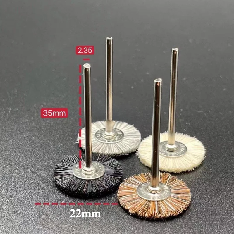 10 Uds. Mango de 2,35mm mango en forma de T pulido limpieza cepillos pequeños cepillos de pulido de joyería accesorios de herramientas rotativas Dremel