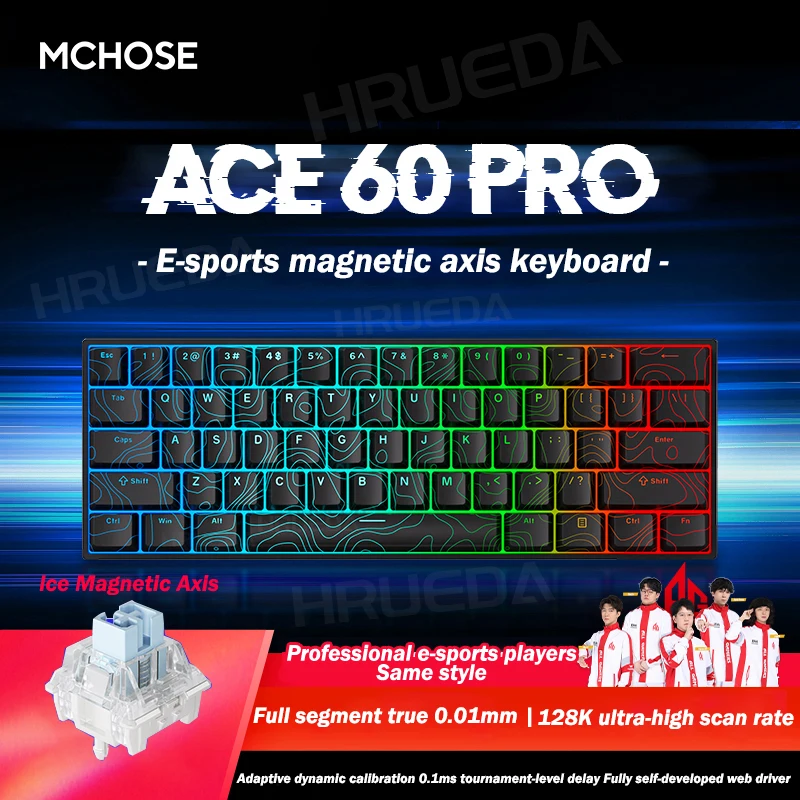 

MCHOSE Ace 60Pro Mechanical Keyboard Wired RGB Hot Swap 61/68 Key Web Driver Custom E-sports Gaming Magnetic Switch Keyboard