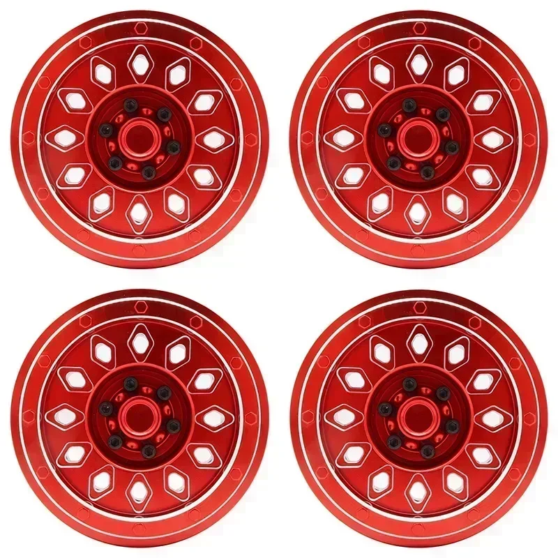 

4pcs RC Car CNC Aluminum Alloy Wheel Hub Rim for AXIAL SCX6 1:6 Scale Remote Control Crawler Car Accessories Parts