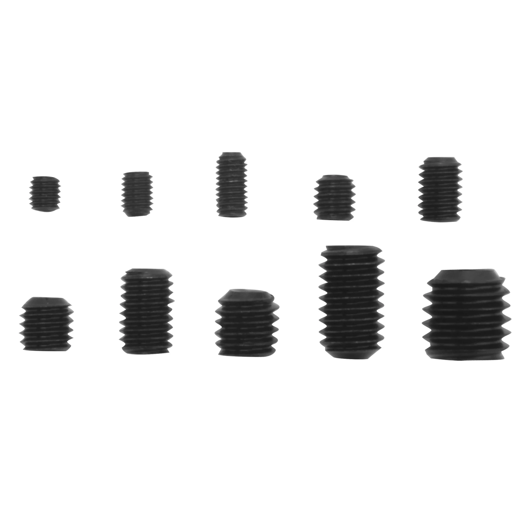 GTS 200PCS M3 M5 M6 M8 Hex Head Socket Hex Grub Screw Set Assortment Kit(Black Alloy Steel)