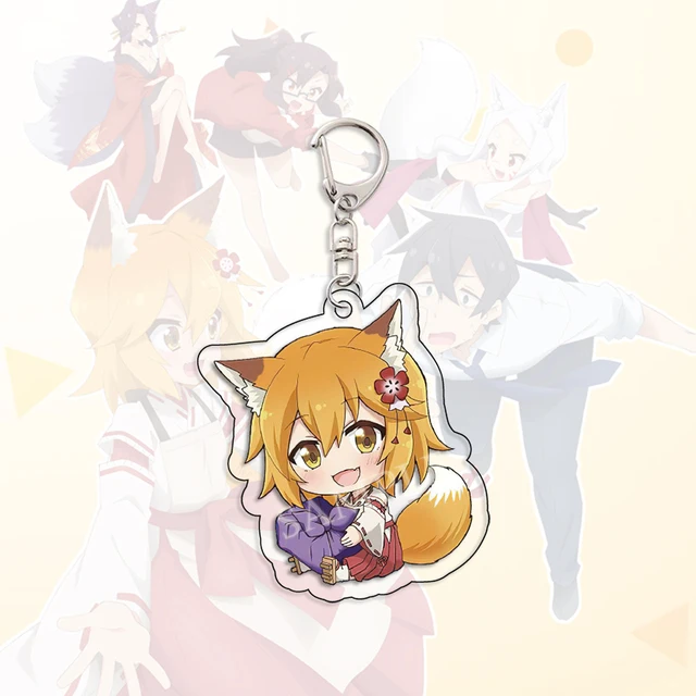 Anime Sewayaki Kitsune no Senko-san Senko Keychain Cartoon Cosplay Keychains Pendant Car key chain Key Ring  Jewelry Fans Gifts