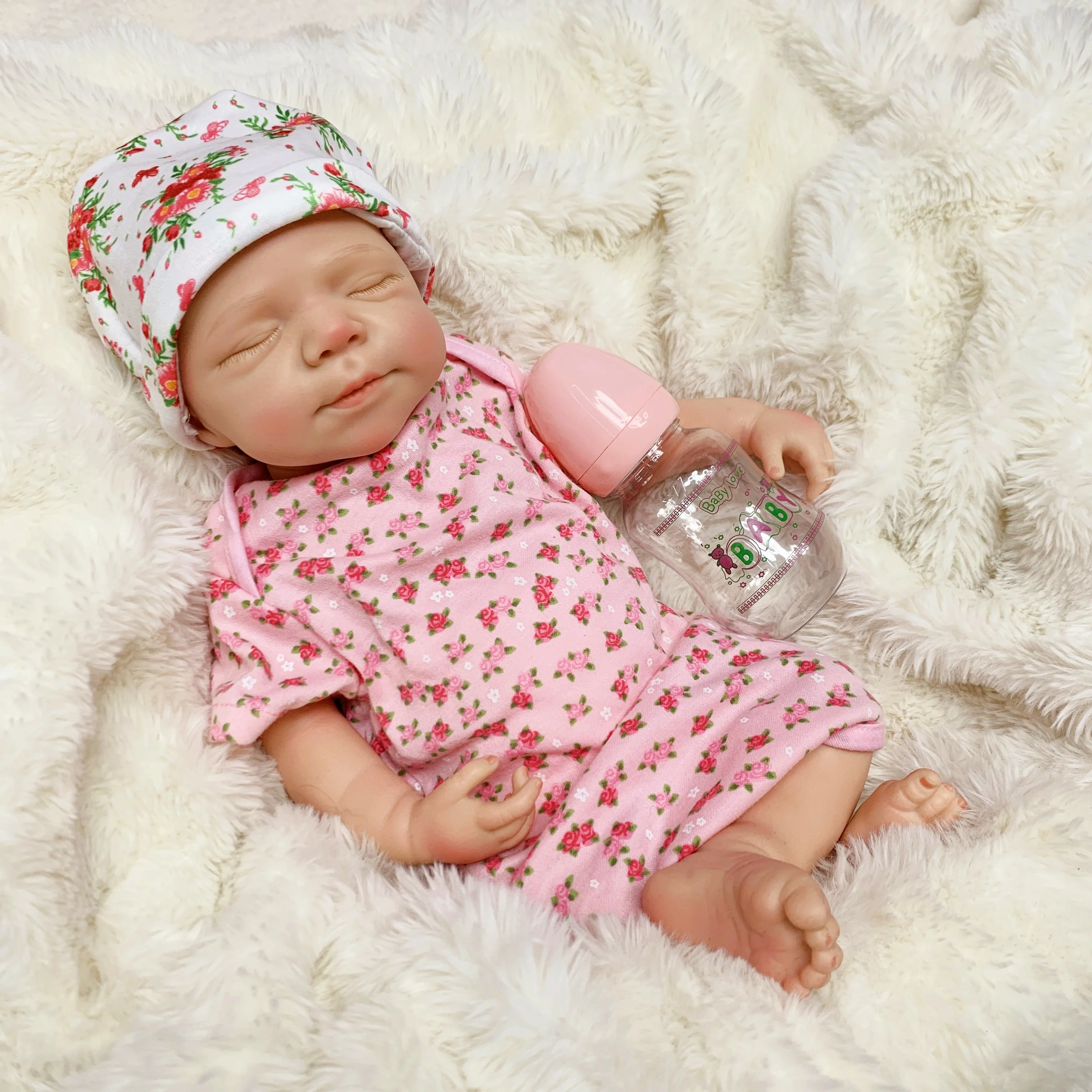 18 インチかわいい睡眠パスカルシリコーン女の子人形塗装ハゲソフトタッチ感防水柔軟なベベリボーン人形