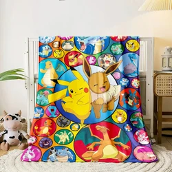 Pokemon Blanket Cute HD Printed Flannel Thin Blanket Four Season Blanket.for Sofa,beds,living Rooms,travel Camping Blanket Gifts