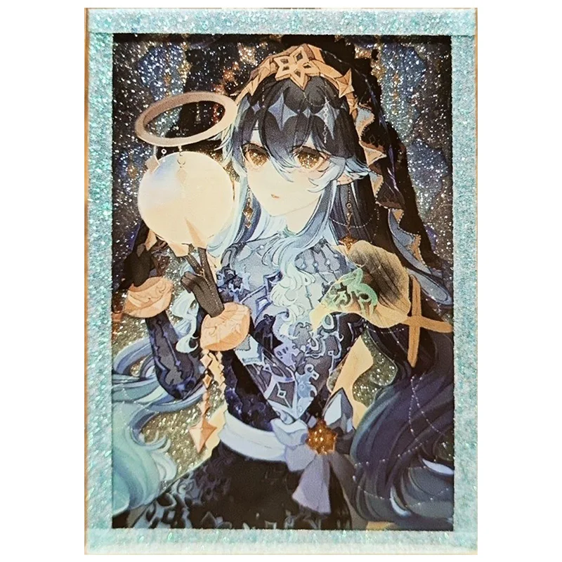 Anime Goddess Story Rare Refractive flashcard Hu Tao Xiangling Ishtar Nezuko Toys for boys carte da collezione regali di compleanno