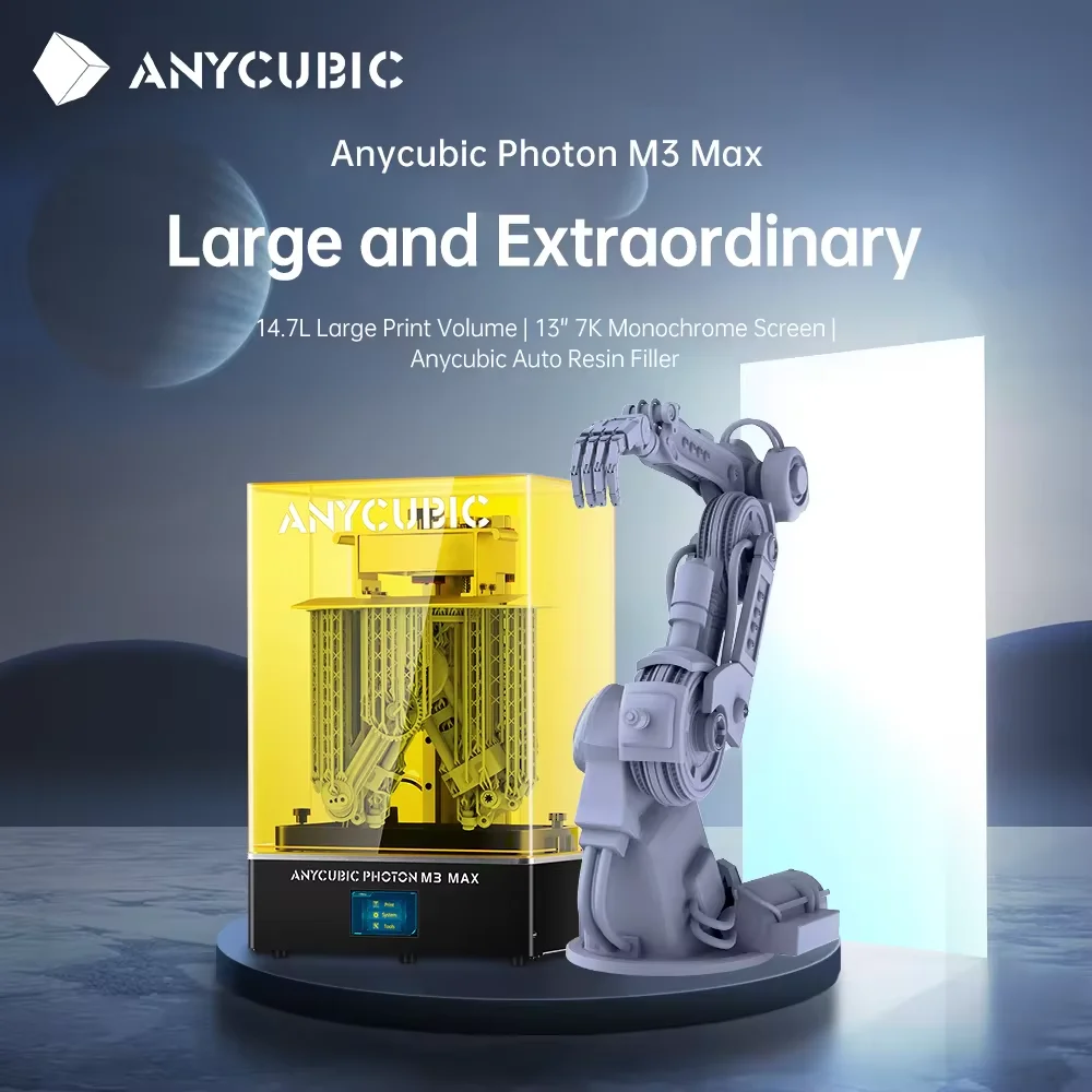 ANYCUBIC Photon M3 Max 13.6 Inch 7K LCD SLA Resin 3D Printer High Speed Large Volume Printing Size 300*298*164mm