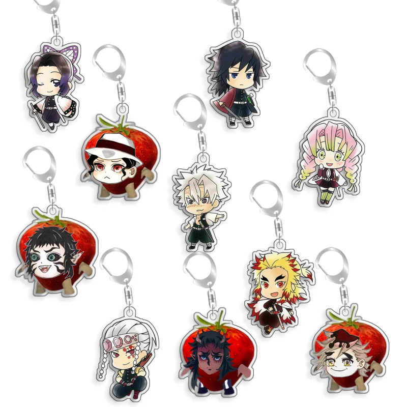 

For Demon Slayer Kokushibo Douma Tomioka Giyuu Rengoku Kyojuro Acrylic Selfmade Cartoon Anime Keychain Pendant Toy Gift 5cm