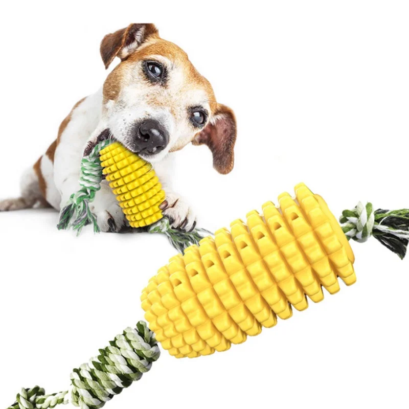 

TPR Dog Chew Toys Corn Molar Rod Stick Dog Teeth Cleaning Chew Rope Toy for Game Interactive Dog Toothbrush Stick Pet Toys