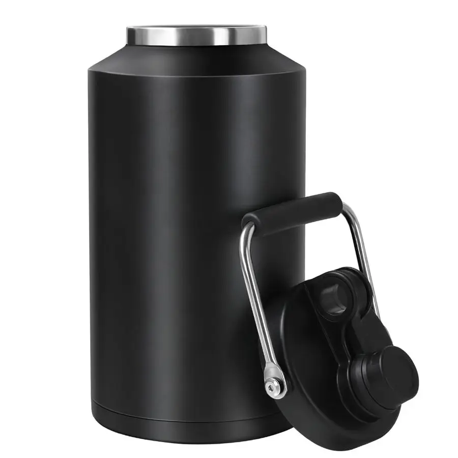 

Кувшин для воды, изолированная бутылка для воды, кувшин на 1 галлон с ручкой, большая бутылка для воды из нержавеющей стали на 128 унций с широким горлышком, двойной вакуум f