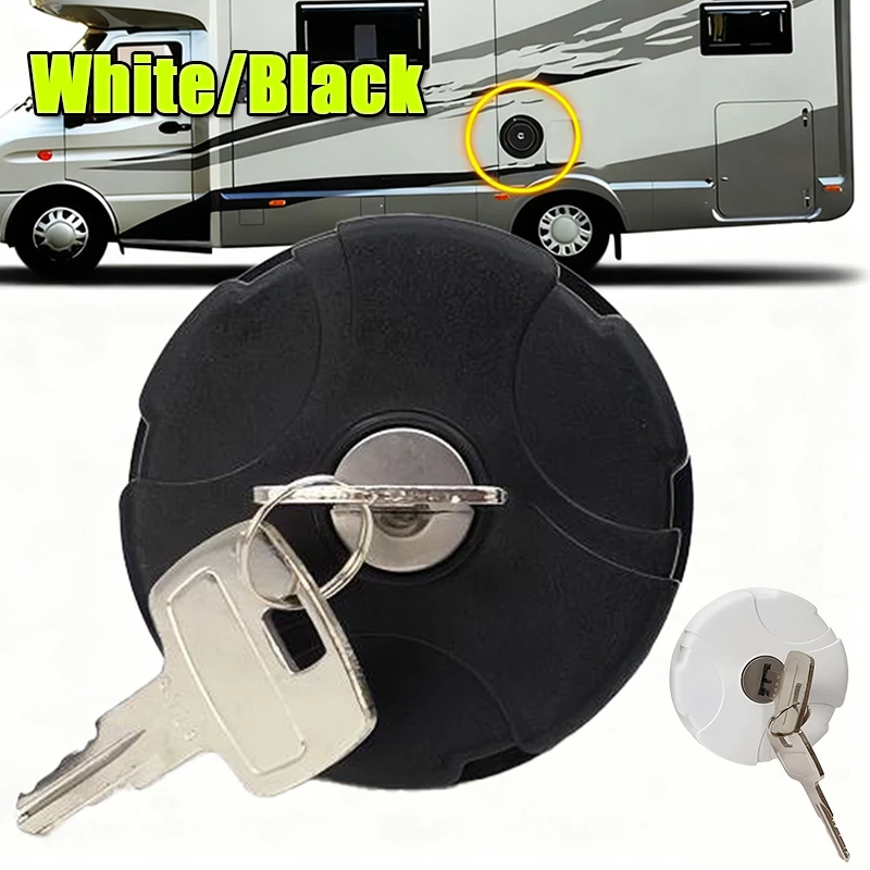 Автомобильная крышка бака для воды, черная/белая для Fiamma RV, запираемая крышка бака для наполнителя воды с 2 ключами для каравана, дома на колесах 98658-001 Автомобильная крышка бака для воды, черная/белая для Fiamma RV, запираемая крышка бака для наполнителя воды с 2 ключами для каравана, дома на колесах 98658-001