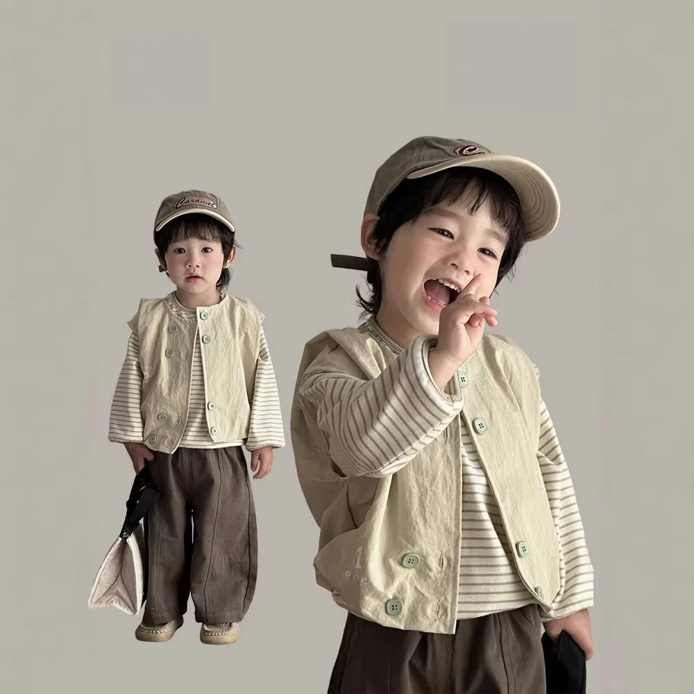 ZOETOPKID Autumn Fashionable Three-Piece Set Baby Boy Clothes Soft Cotton Long Sleeve Pants Vest Shirt Outfit for Newborns