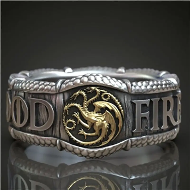 Game of Thrones Dragon Ring House Targaryen Alloy Ring Original Handmade Ring Collection Jewelry Birthday Gifts