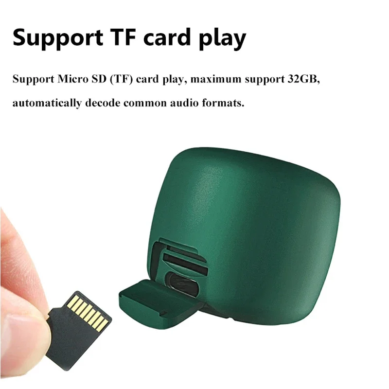 جيب صغير سمّاعات بلوتوث في الهواء الطلق IPX6 مقاوم للماء TWS ستيريو صندوق تشغيل الموسيقى ساعة تصميم مشغل موسيقى دعم بلوتوث صورة شخصية