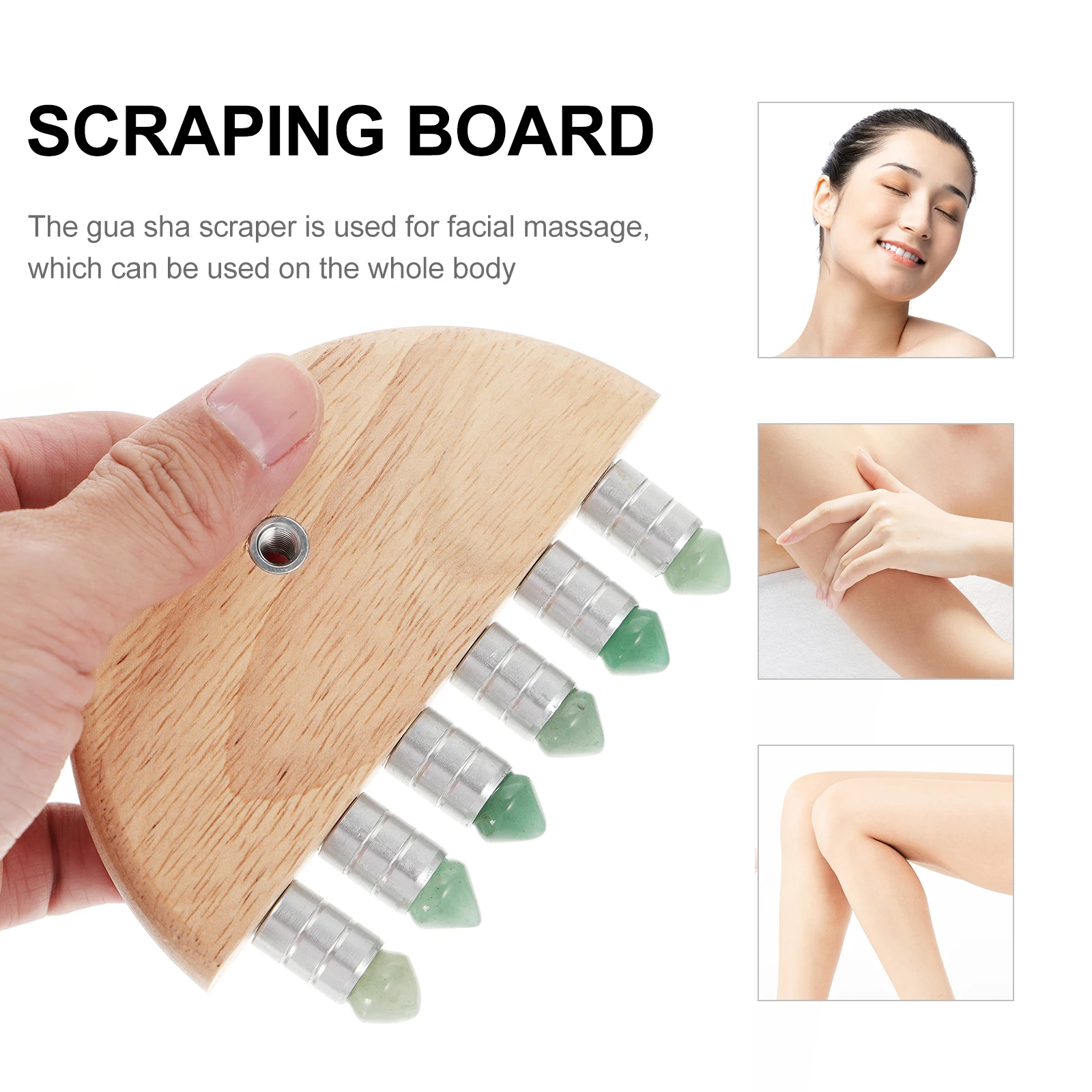 

Jade Massage Scraper Lymph Drainage Tool Natural Plate Smooth Edges Safe Home Salon Neck Back Body Pain Relief