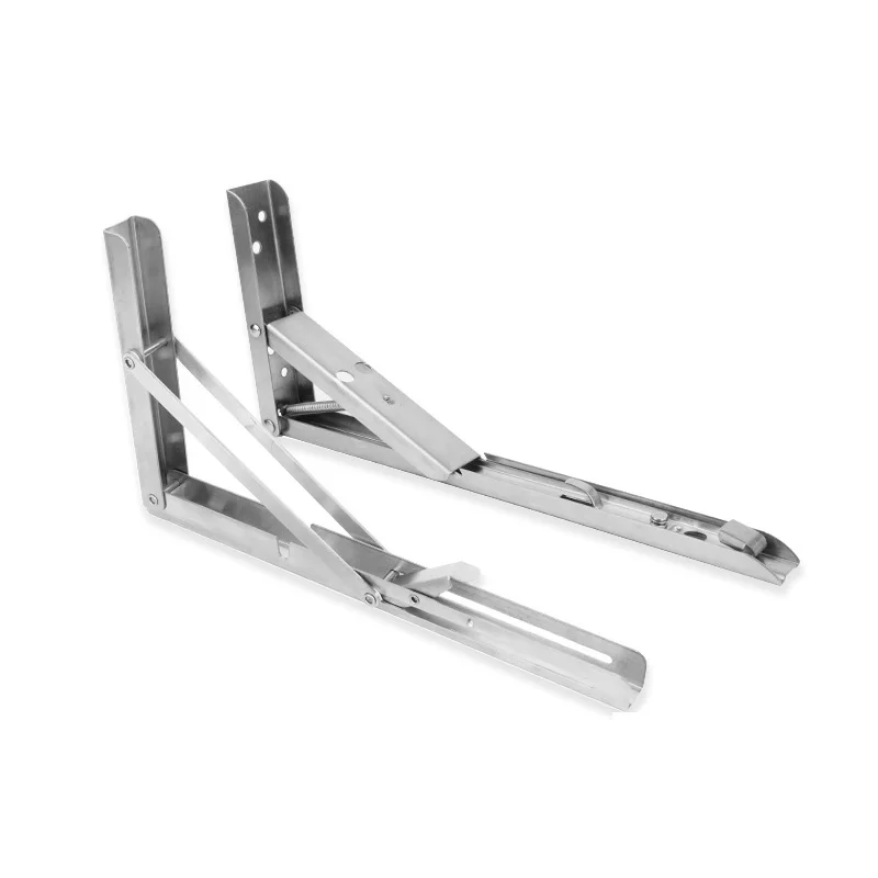 

2pcs Folding Shelf Bracket Heavy Duty Stainless Steel Shelf Bracket Hardware for Table Work RV Car Saving Space DIY Bracket