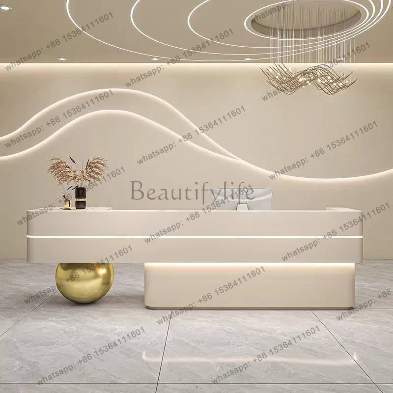 XX.Minimalist Aesthetic Reception Desks Unique Modern Executive Beauty Reception Desks Luxury Design Escritorio Trendy Furniture
