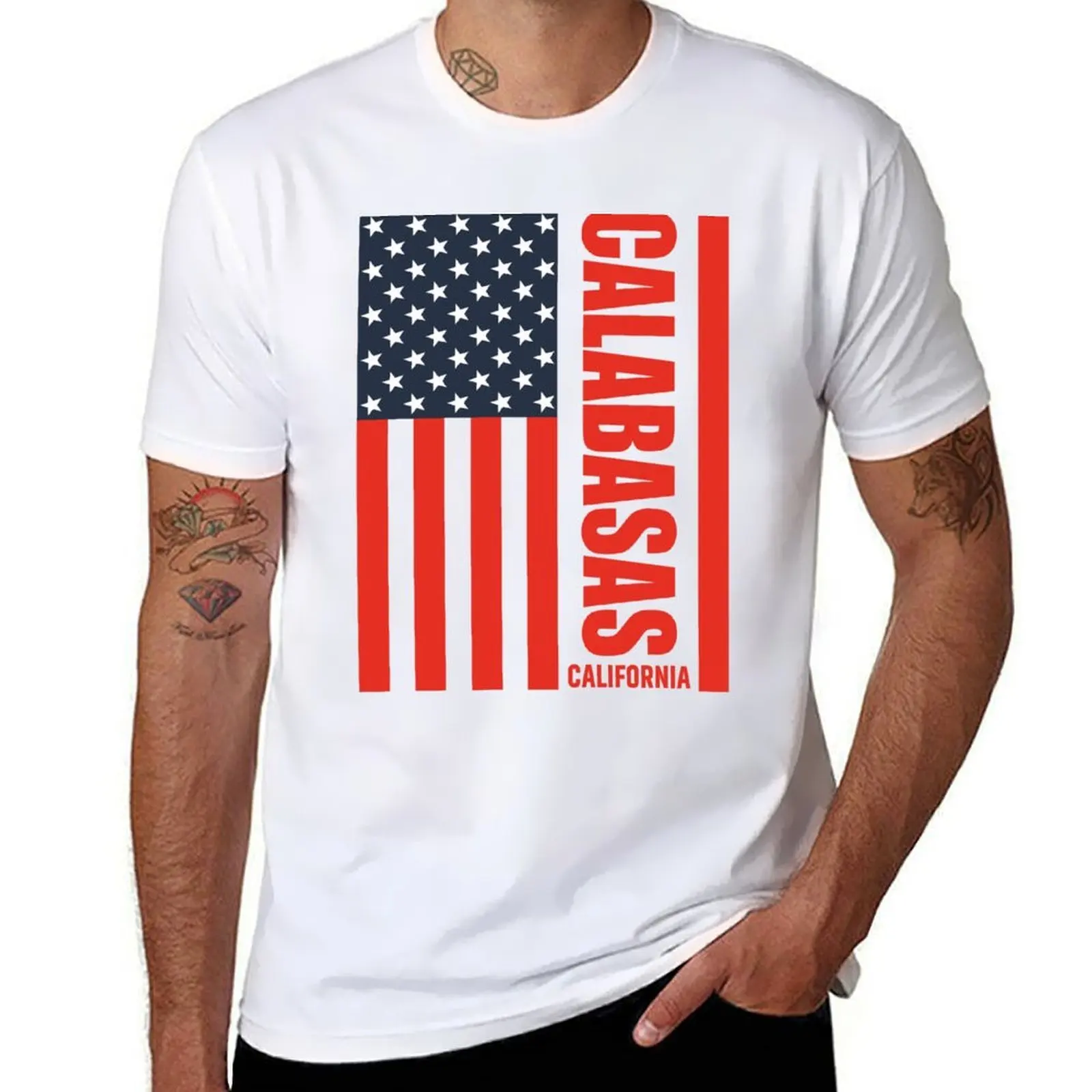 Calabasas California 4th of July Independence day T-Shirt t shirts cotton 100% t shirt man cotton T-Shirt