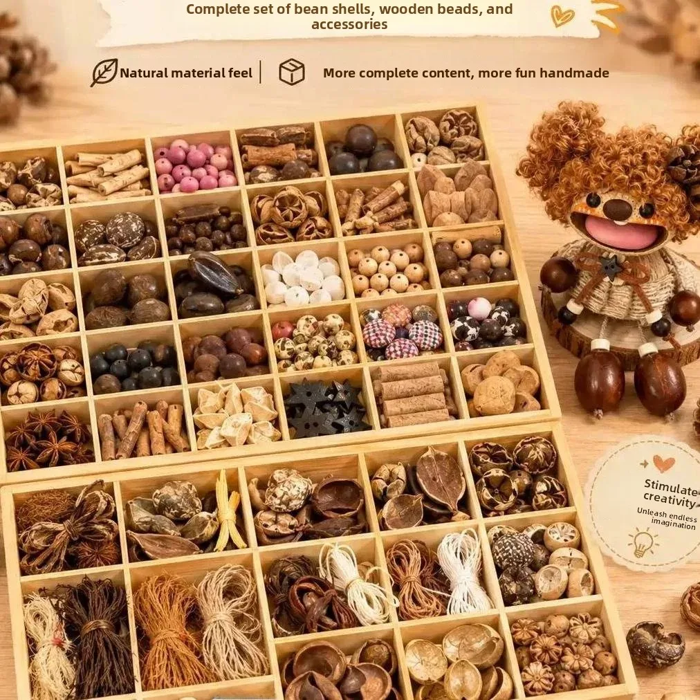 Handmade DIY Bean Pod Doll Material Kit Pendant Cute  Toy Girl Finished Product Packaging Decorative Toy for Festivals