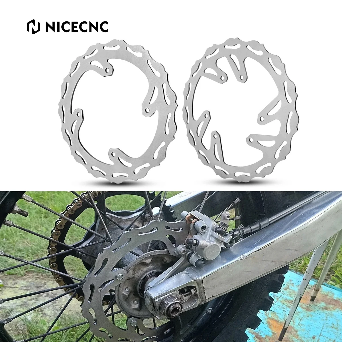 

NiceCNC For Honda CR125 CR250 2002-2007 CRF250R CRF450R 2004-2014 CRF250X CRF450X 2005-2017 240mm Front Rear Brake Disc Rotors