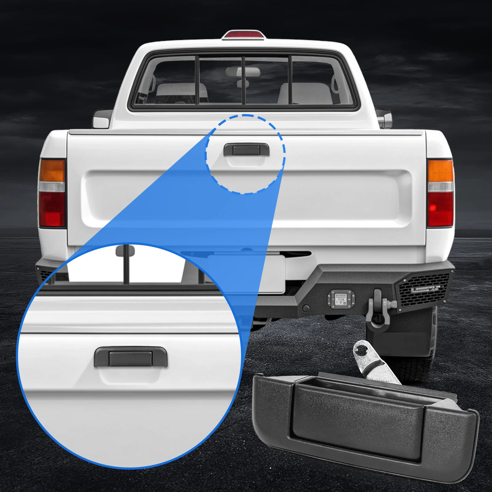

Car Outside Exterior Tailgate Door Handle Silver/Black for Toyota Hilux 1989 1990 1991 1992 1993 1994 1995 6909089101 6909089102