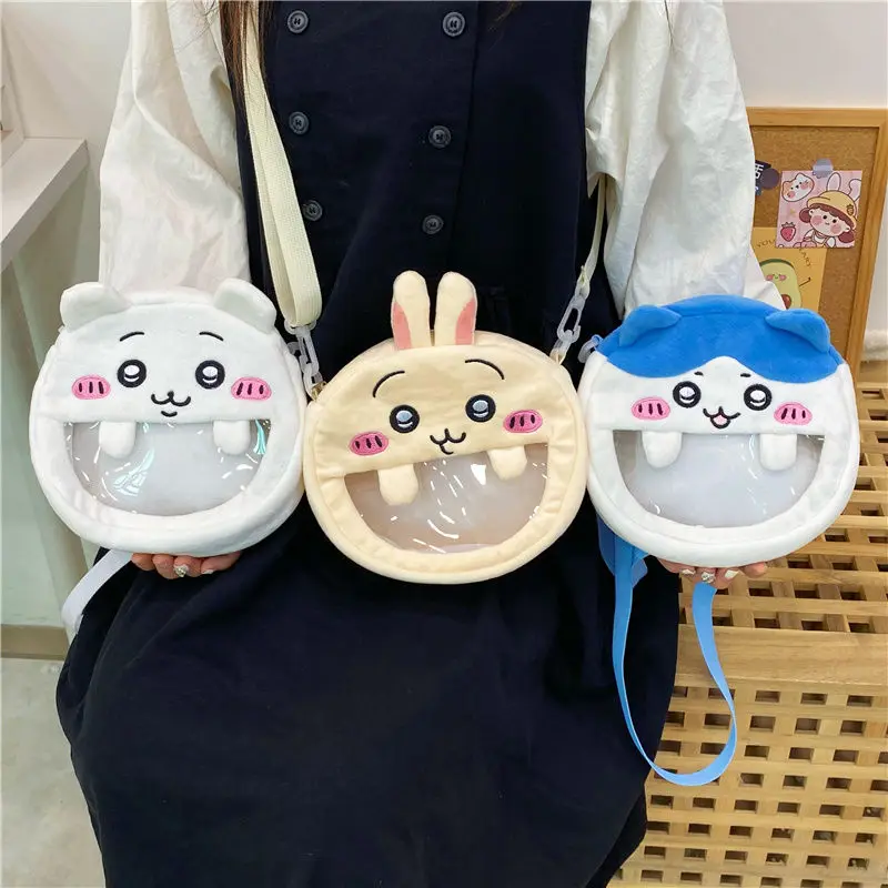 New Japanese Chiikawa Plush Tote Bag Kawaii Large Capacity Anime Hachiware Usagi Storage Pendant Bag with Girls Birthday Gift