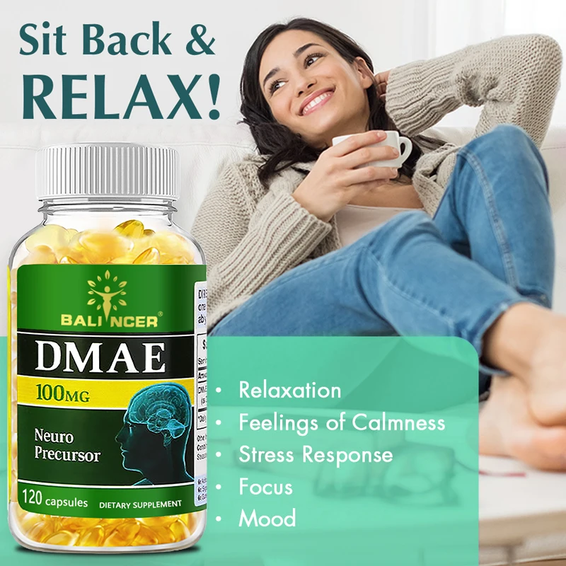 DMAE Capsules - Brain Health Supplement - Helps Improve Memory and Concentration, Promotes Mental Clarity, and Relieves Stress