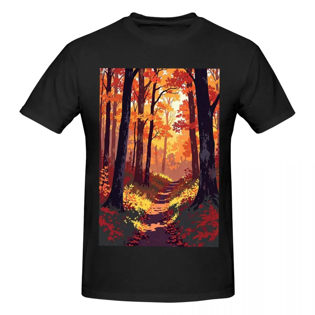 Autumn Echoes Whispers Through Amber Glades Men T-Shirt Fashion Oversized T Shirts Men's O-Neck Cotton Tees Short Summer Male