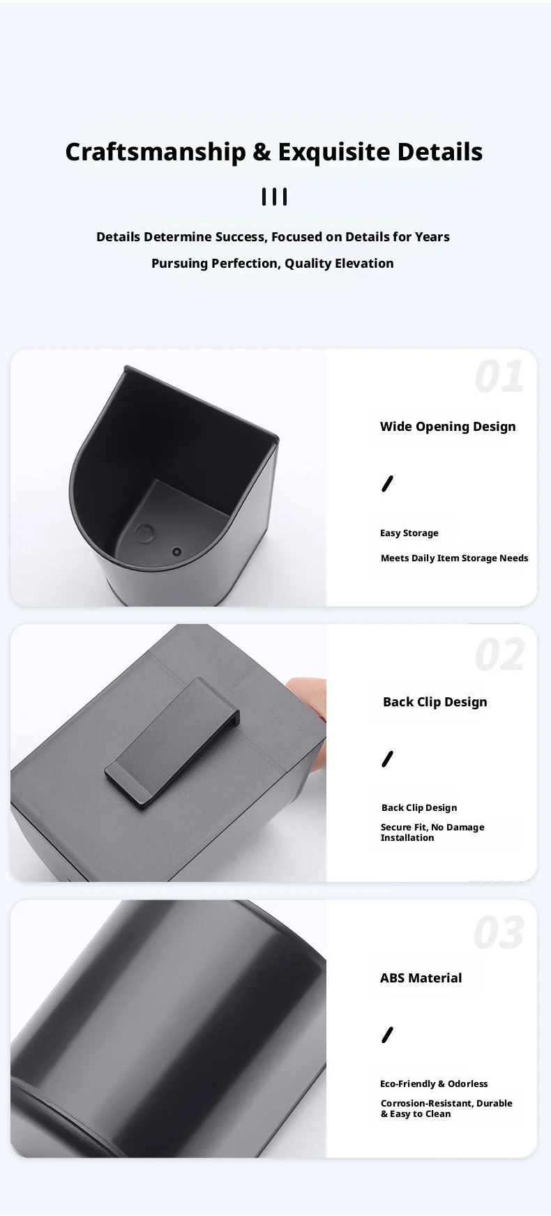 SEAMETAL Auto-Türbecherhalter Aufbewahrungsbox mit Rückenclip-Design Universeller Getränkehalter Organizer Wasserdichte Auto-Rücksitz-Getränkebox – Detail 10