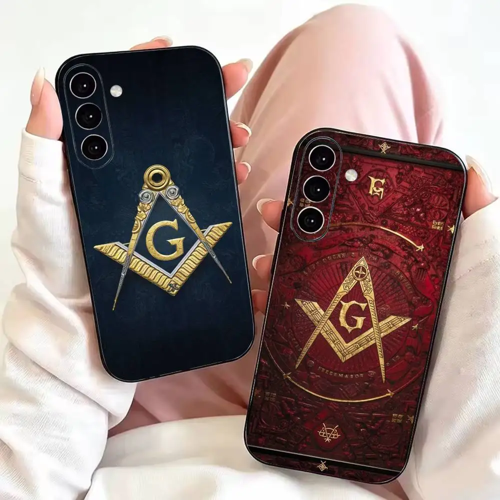 F-Freemasonry S-Symbol Phone Case Black Silicone Soft For Samsung Galaxy A73,A72,A71,A70,A53,A52,A51