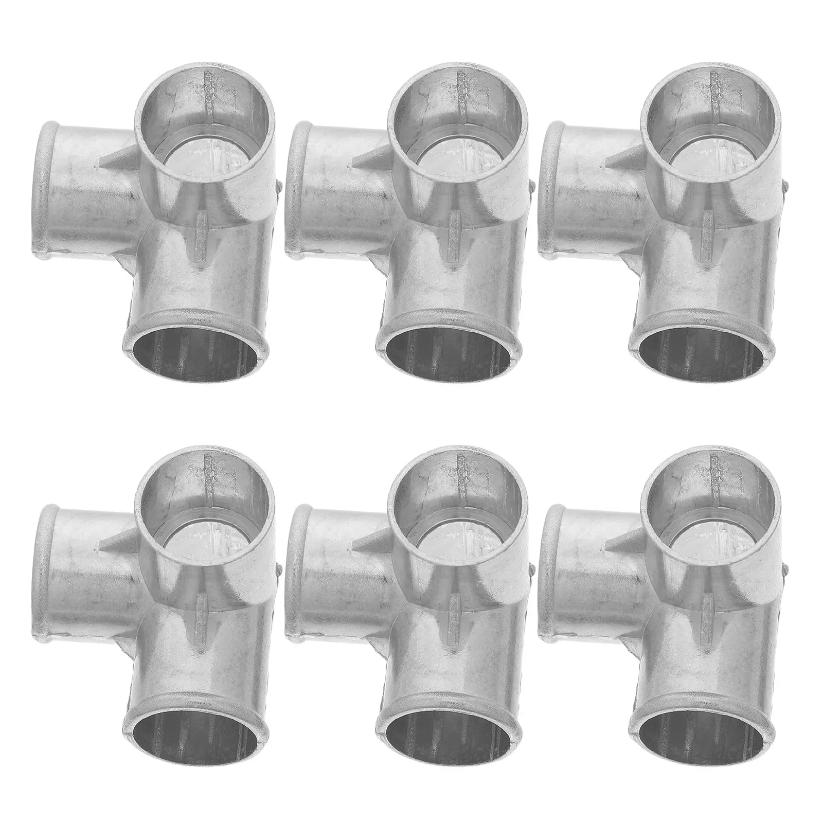 6Pcs 3-Way Wardrobe Frame Joint Metal Closet Rod Connector Compatible with Most 19Mm Pipes Quick Install Tool-Free Id19mm