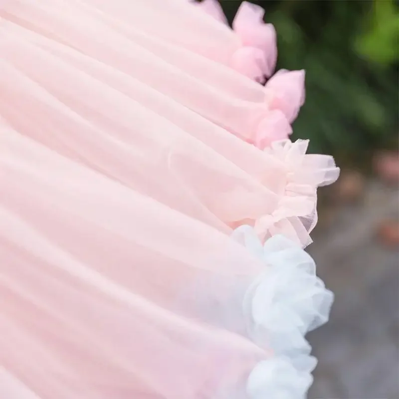 Womens Elastic Waist Puffy Tulle Petticoat Rainbow Cloud Short Tutu Skirt Princess Ballet Dance Pettiskirts Lolita Cosplay