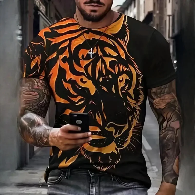 

Animal Graphic Pop Men T-Shirts Animal Pattern 3D Printing Funny Short Sleeves Children Round Neck Tee Shirts Women Fashion Tops