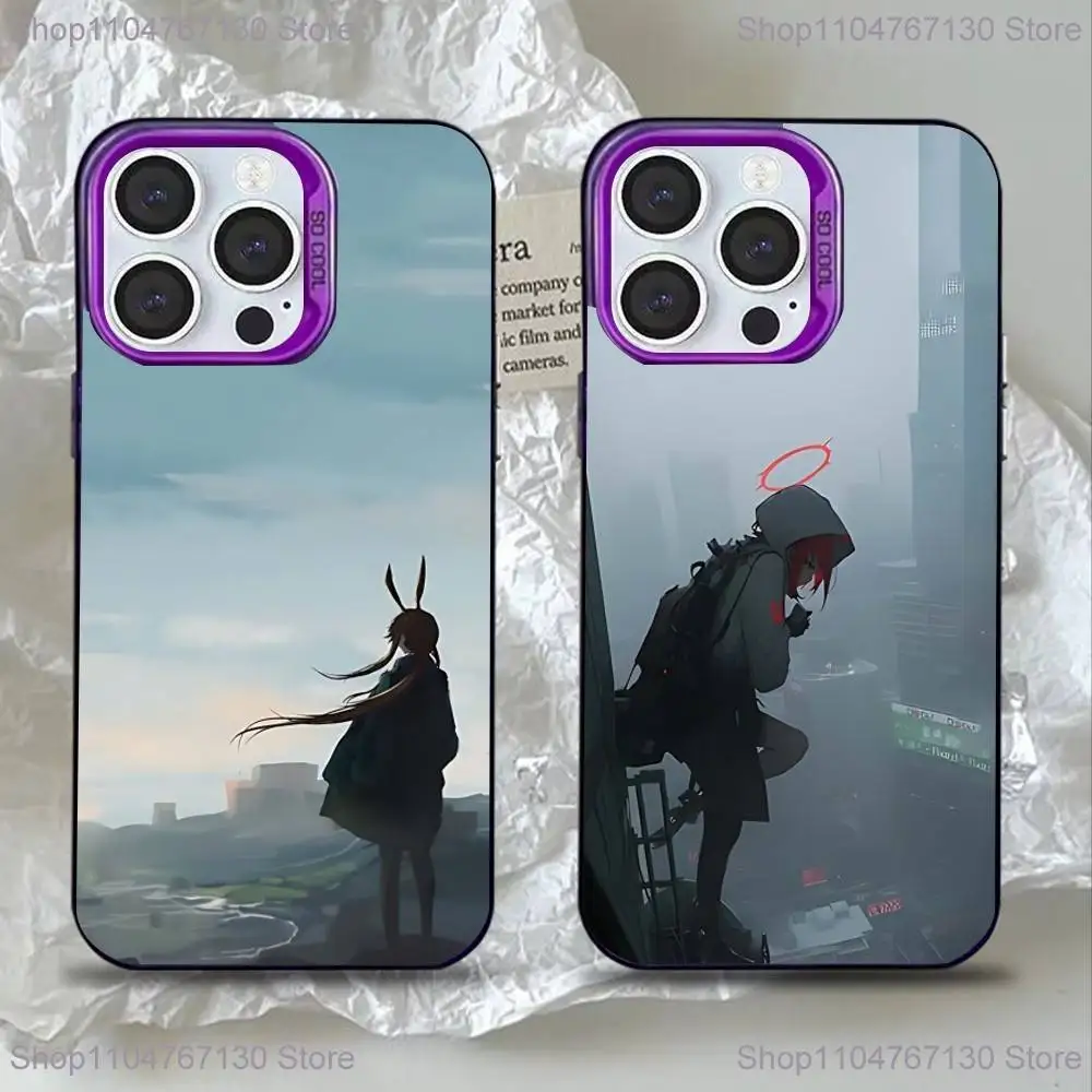 

Game Arknights Phone Case For iPhone 16,15,14,13,12,11,Mini,Pro,SE,MAX Purple Matte Silicone Cover