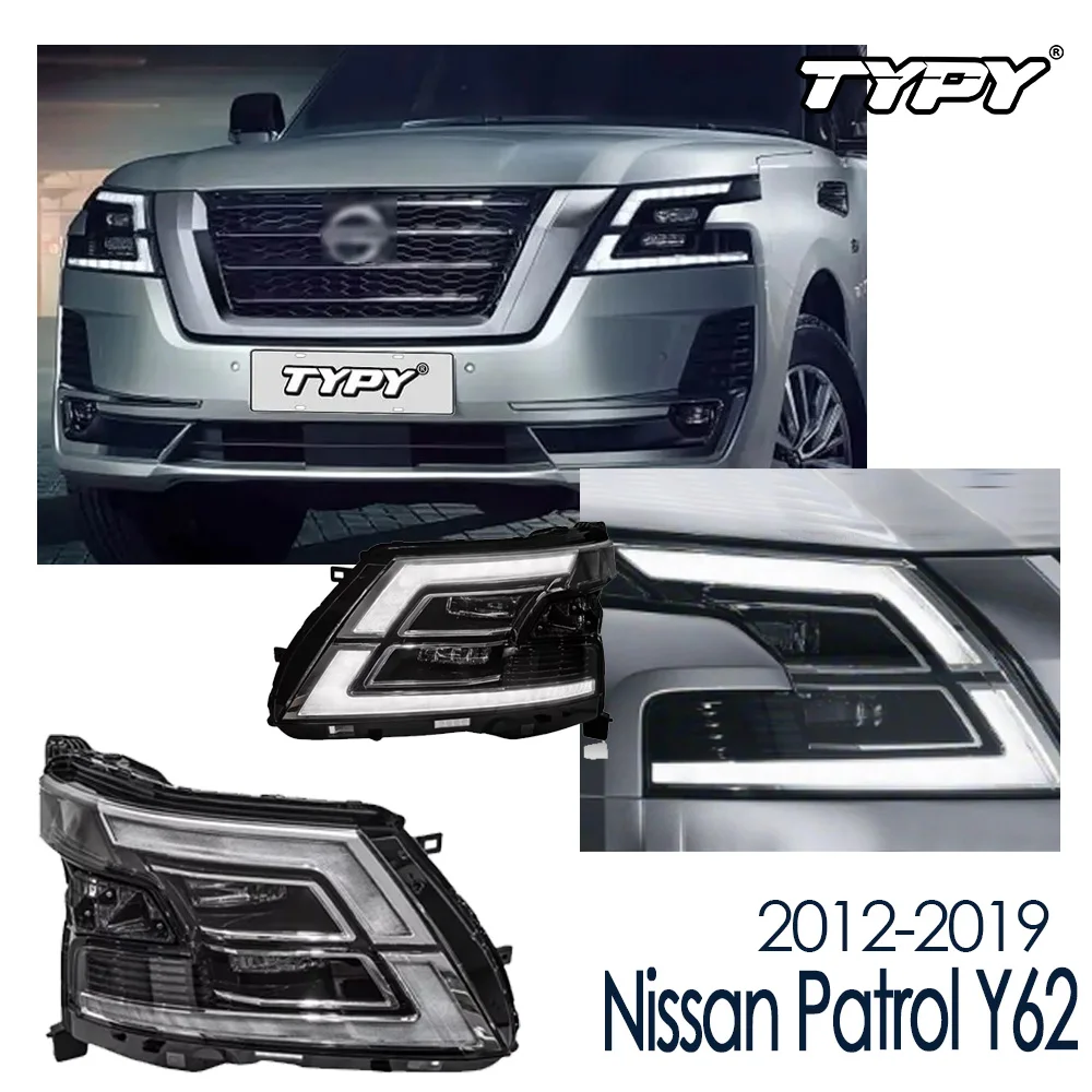 

Автомобильные фары TYPY для Nissan Patrol Y62 2012-2019, Стайлинг фар, динамические линзы указателя поворота, автомобильные аксессуары в сборе