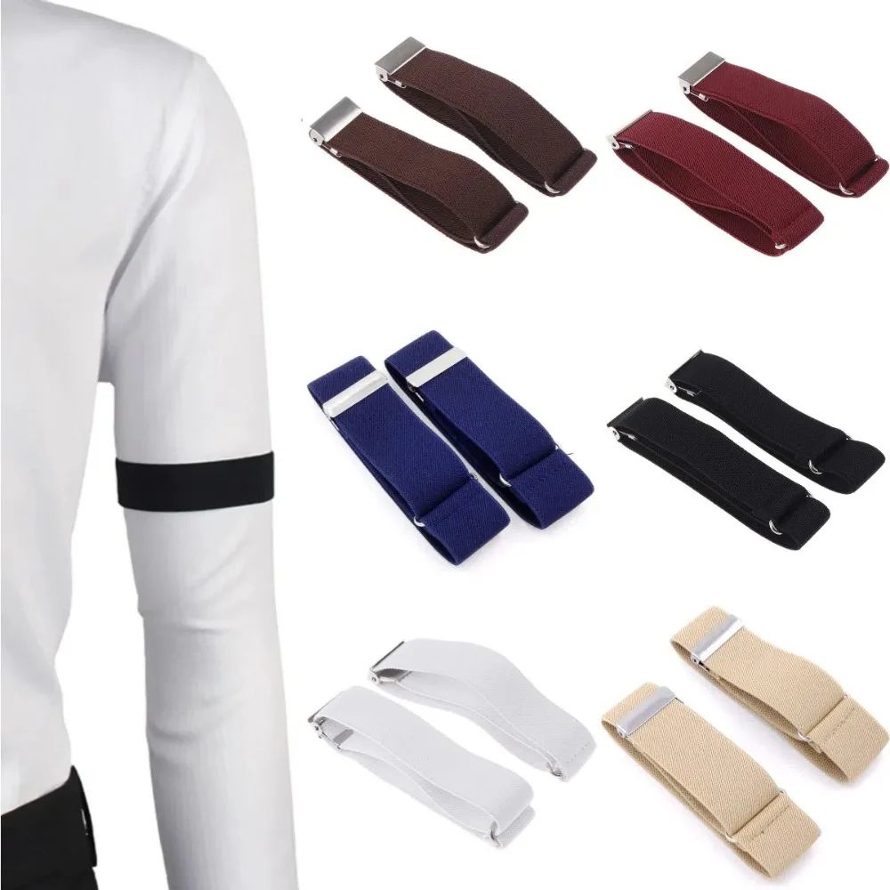 3 pares moda ajustável camisa braçadeira manga segurar antiderrapante negócios braço banda abotoaduras acessórios manga liga cinta masculino