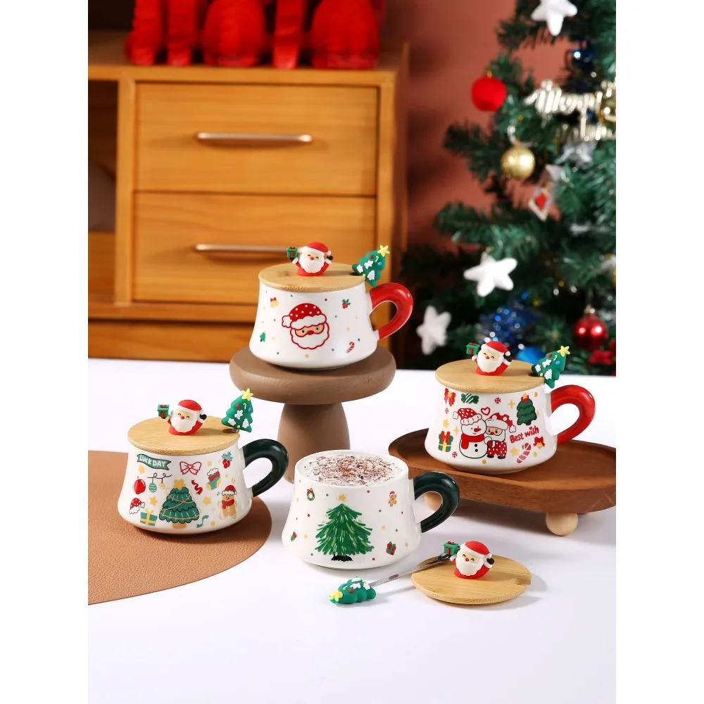 Neue zuverlässige Weihnachtstassen, abgedeckte Keramiktassen, Büro-Kaffeetassen, Heimmassen, Weihnachts-, Geburtstags- und Festival-Geschenkboxen