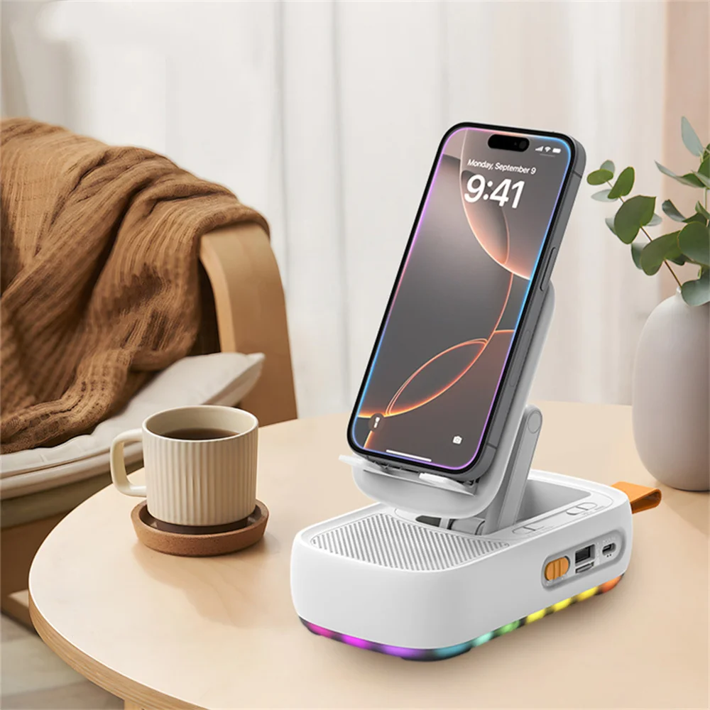 Portable Stand with Bluetooth-Compatible Speaker Desktop Bracket Folding Desktop Live Lazy Stand Anti-Slip