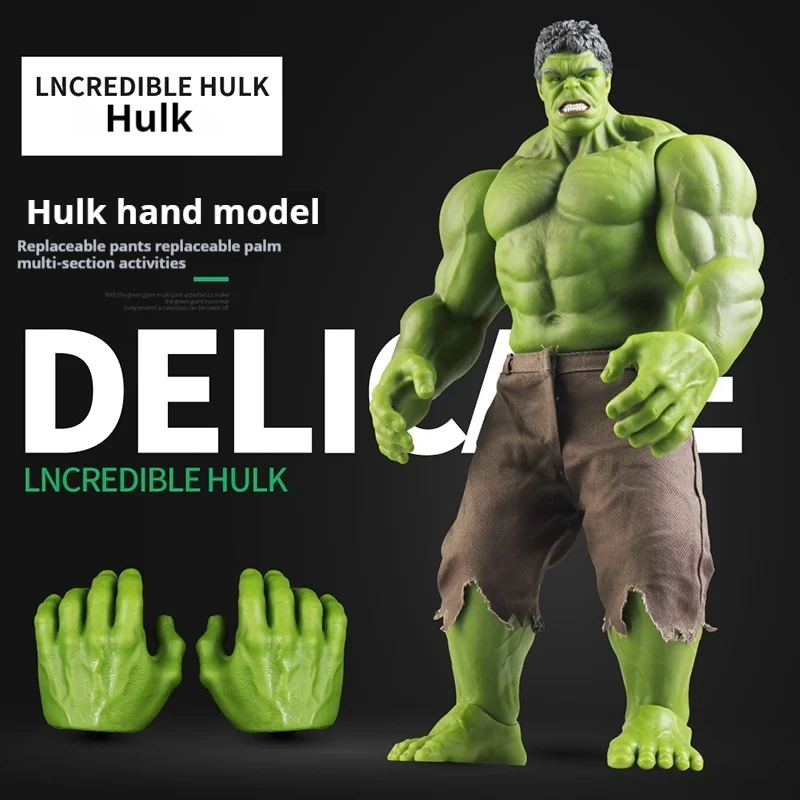 42cm Hulk Action Figure Model Thor 3 Ragnarok Hands Moveable Joint Action Figure Desktop Ornaments Toys For Kids Gifts