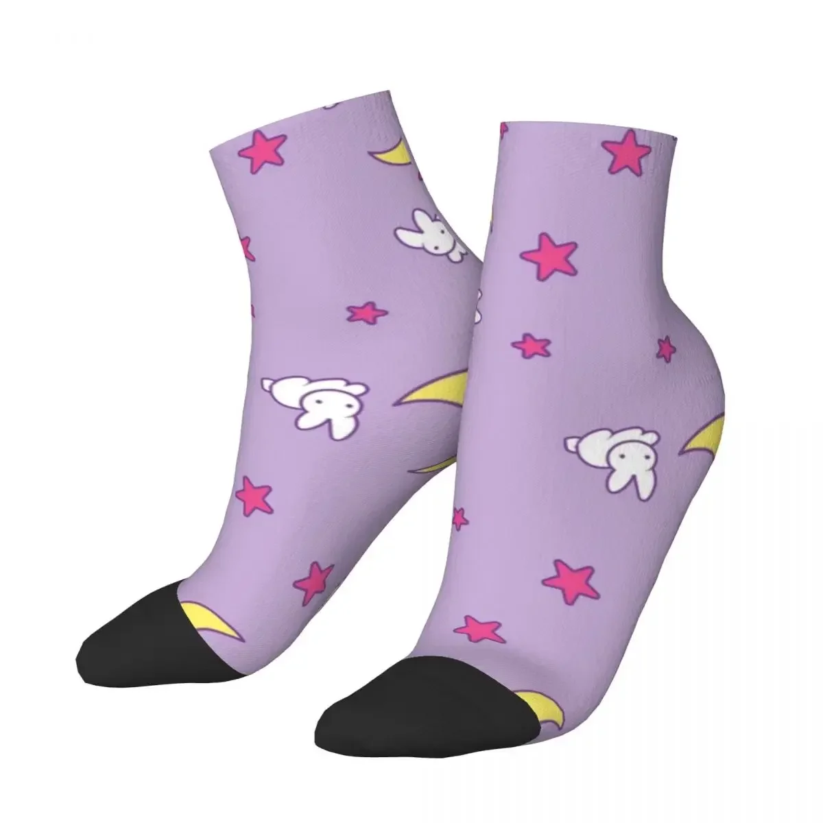 Sailor Moon-Calcetines de luna creciente y conejito, medias absorbentes de sudor Harajuku, calcetines para todas las estaciones, accesorios para hombre y mujer, regalos