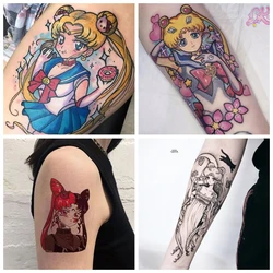 2022 Beautiful Girl Cartoon Tatuajes Temporales Anime Sticker Female Tattoo Temporary Waterproof Fashion Body Art Faux Tatouage