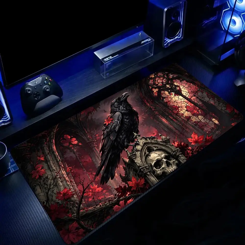 Mysterious Raven Mouse Pad Large Computer Office Game Table Mats Rubber Anti-slip XXL Mouse Mat HDP Long Desk Pads Mauspad