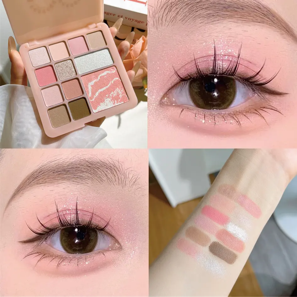 12색 방수 롱래스팅 멀티크롬 아이섀도우 쉬머 매트 고발색 아이섀도우 팔레트