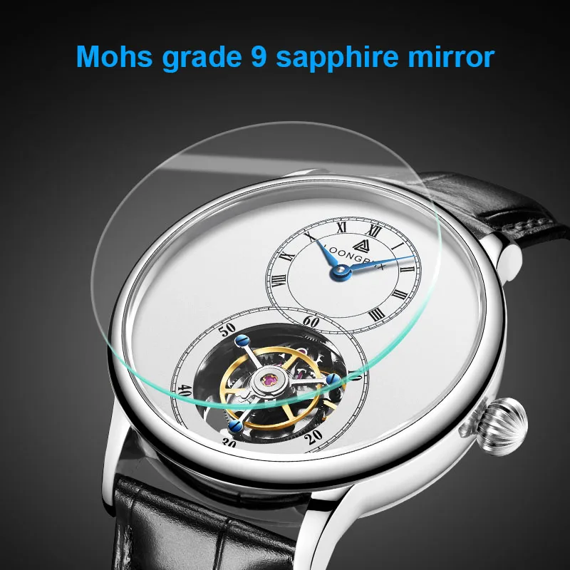 Retro Light Luxury Tourbillon Mechanical Movement Sapphire Double-sided Hollow Leather Waterproof Stainless Steel Men's Watches