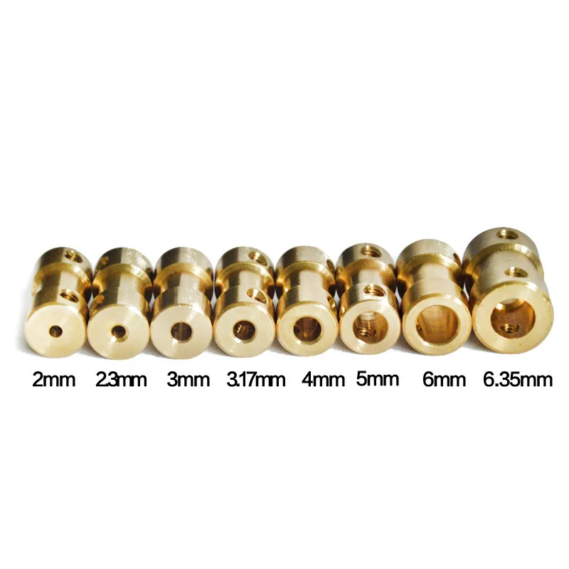1Pc Motor Shaft Coupling 2mm 2.3mm 3 4 5 6mm Coupler Connector Sleeve Adapter Brass Transmission Joint for RC Boat Car Airplane