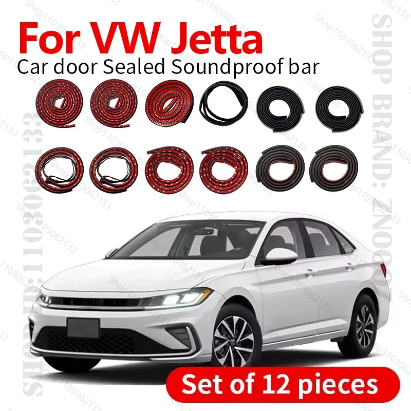 

For VW Jetta A4/PQ34 Car Door Seal Strip Rubber Double Layer Sealing Protector Soundproof Strip Dustproof Seal Strip 12PCS Set