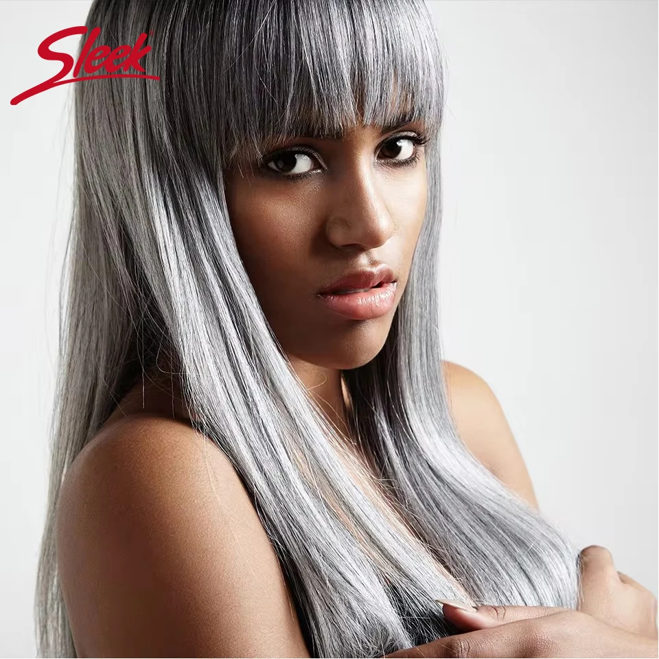 Sleek Brazilian Yaki Straight Gray 51# Hair Bundles Colored #44 #34 #280 For Black Remy Human Hair Extension