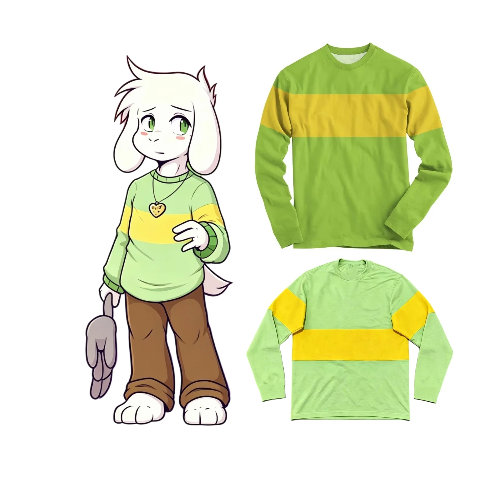 Deltarune Undertale Kris Cosplay O-Neck T-Shirt Long Sleeve Casual Sportswear Couples Men Women Breathable Quick-dry Long Shirt